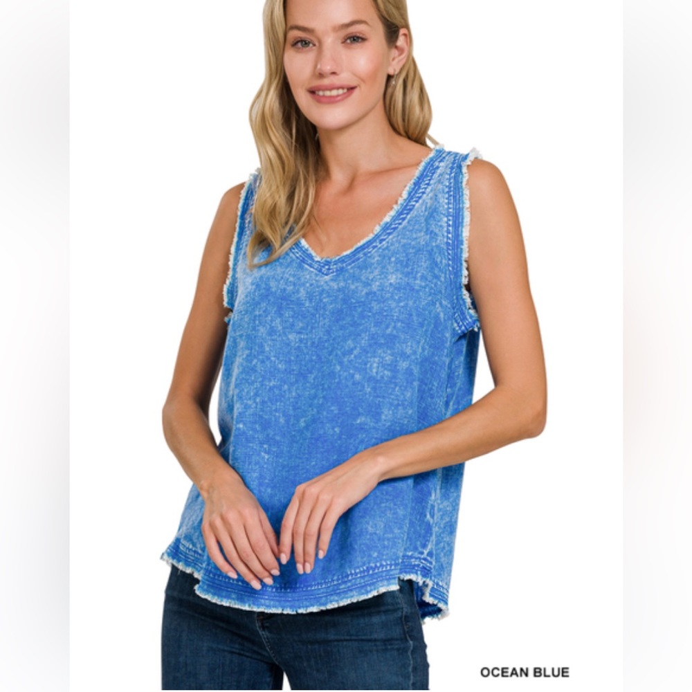 Zenana Outfitters Ocean Blue Sleeveless Top